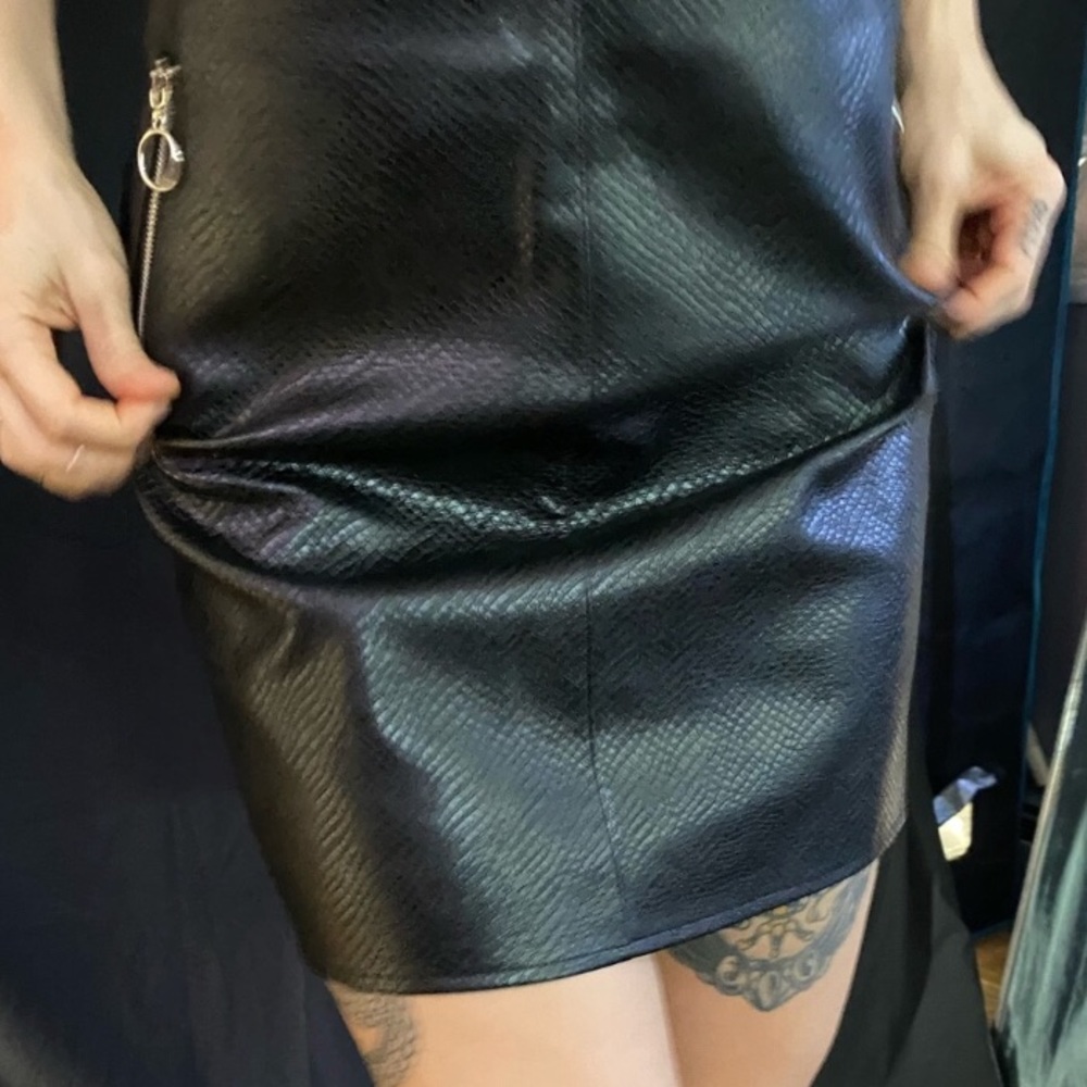 Black Faux Leather Skirt